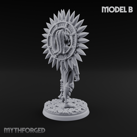 Aztec Inspired Spiked Crown Commanding Hobgoblin Warlord B Miniature for Dungeons and Dragons, Pathfinder or other TTRPGs