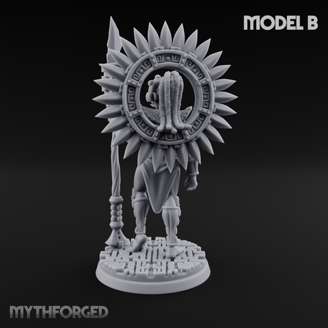Aztec Inspired Spiked Crown Commanding Hobgoblin Warlord B Miniature for Dungeons and Dragons, Pathfinder or other TTRPGs