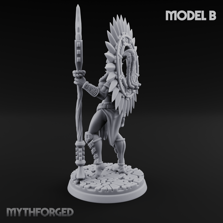 Aztec Inspired Spiked Crown Commanding Hobgoblin Warlord B Miniature for Dungeons and Dragons, Pathfinder or other TTRPGs