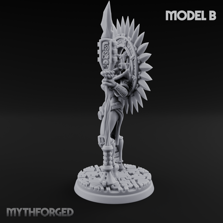 Aztec Inspired Spiked Crown Commanding Hobgoblin Warlord B Miniature for Dungeons and Dragons, Pathfinder or other TTRPGs