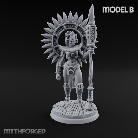 Aztec Inspired Spiked Crown Commanding Hobgoblin Warlord B Miniature for Dungeons and Dragons, Pathfinder or other TTRPGs