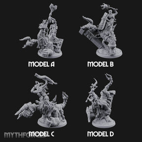 Ruin Mounted Mace Raising Androsphinx Miniature for Dungeons and Dragons, Pathfinder or other TTRPGs