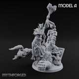 Ruin Mounted Mace Raising Androsphinx Miniature for Dungeons and Dragons, Pathfinder or other TTRPGs
