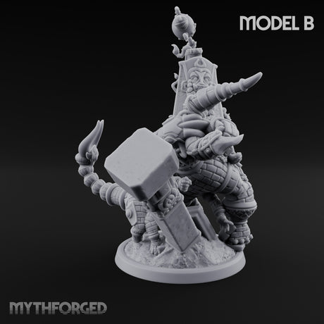 Ruin Mounted Mace Raising Androsphinx Miniature for Dungeons and Dragons, Pathfinder or other TTRPGs