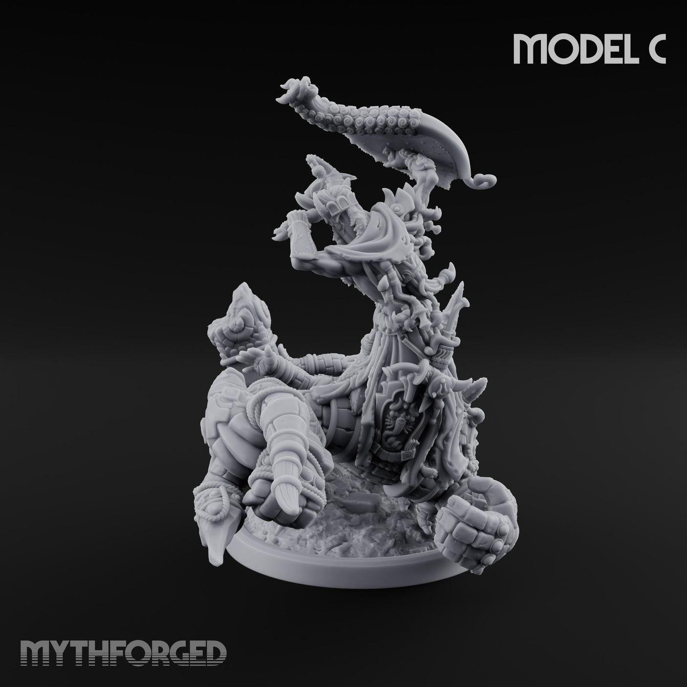 Ruin Mounted Mace Raising Androsphinx Miniature for Dungeons and Dragons, Pathfinder or other TTRPGs
