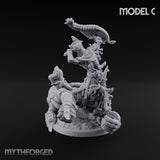 Ruin Mounted Mace Raising Androsphinx Miniature for Dungeons and Dragons, Pathfinder or other TTRPGs