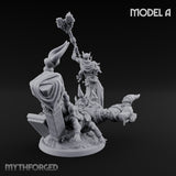 Ruin Mounted Mace Raising Androsphinx A Miniature for Dungeons and Dragons, Pathfinder or other TTRPGs