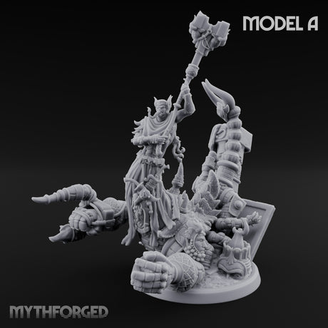 Ruin Mounted Mace Raising Androsphinx A Miniature for Dungeons and Dragons, Pathfinder or other TTRPGs
