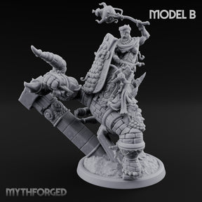 Ruin Mounted Mace Raising Androsphinx B Miniature for Dungeons and Dragons, Pathfinder or other TTRPGs