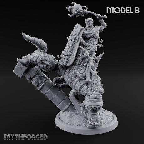 Ruin Mounted Mace Raising Androsphinx B Miniature for Dungeons and Dragons, Pathfinder or other TTRPGs