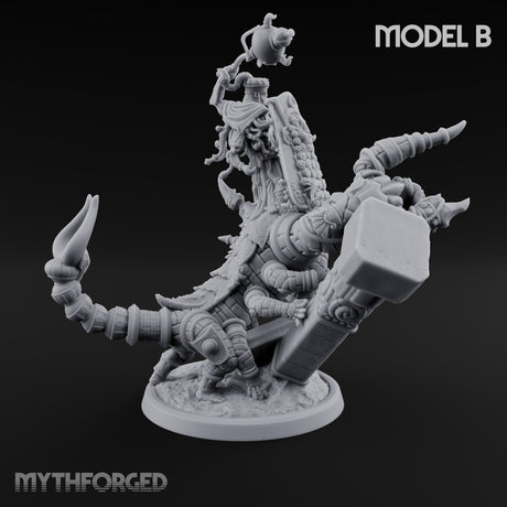 Ruin Mounted Mace Raising Androsphinx B Miniature for Dungeons and Dragons, Pathfinder or other TTRPGs