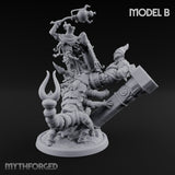 Ruin Mounted Mace Raising Androsphinx B Miniature for Dungeons and Dragons, Pathfinder or other TTRPGs