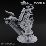 Ruin Mounted Mace Raising Androsphinx B Miniature for Dungeons and Dragons, Pathfinder or other TTRPGs