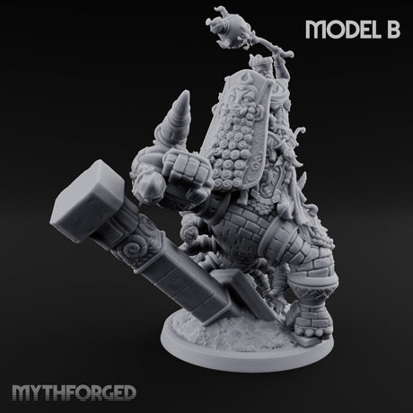 Ruin Mounted Mace Raising Androsphinx B Miniature for Dungeons and Dragons, Pathfinder or other TTRPGs