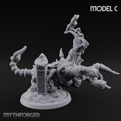 Ruin Mounted Mace Raising Androsphinx C Miniature for Dungeons and Dragons, Pathfinder or other TTRPGs