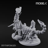Ruin Mounted Mace Raising Androsphinx C Miniature for Dungeons and Dragons, Pathfinder or other TTRPGs