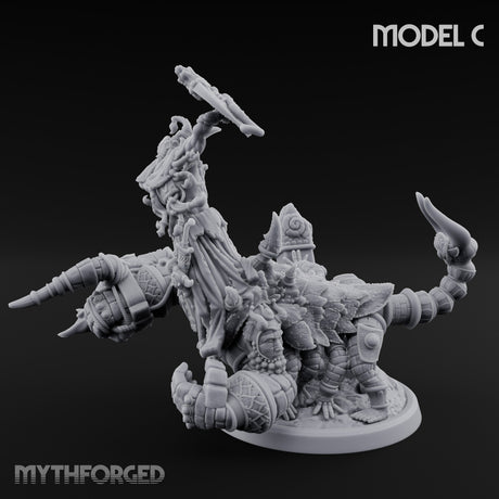 Ruin Mounted Mace Raising Androsphinx C Miniature for Dungeons and Dragons, Pathfinder or other TTRPGs