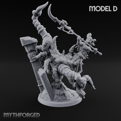Ruin Mounted Mace Raising Androsphinx D Miniature for Dungeons and Dragons, Pathfinder or other TTRPGs