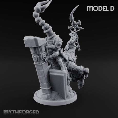 Ruin Mounted Mace Raising Androsphinx D Miniature for Dungeons and Dragons, Pathfinder or other TTRPGs