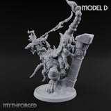 Ruin Mounted Mace Raising Androsphinx D Miniature for Dungeons and Dragons, Pathfinder or other TTRPGs