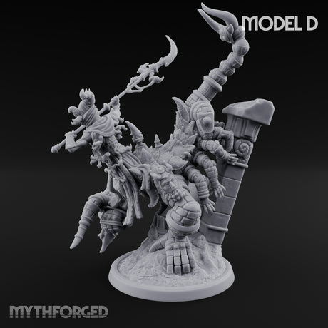 Ruin Mounted Mace Raising Androsphinx D Miniature for Dungeons and Dragons, Pathfinder or other TTRPGs