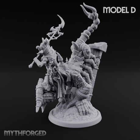 Ruin Mounted Mace Raising Androsphinx D Miniature for Dungeons and Dragons, Pathfinder or other TTRPGs