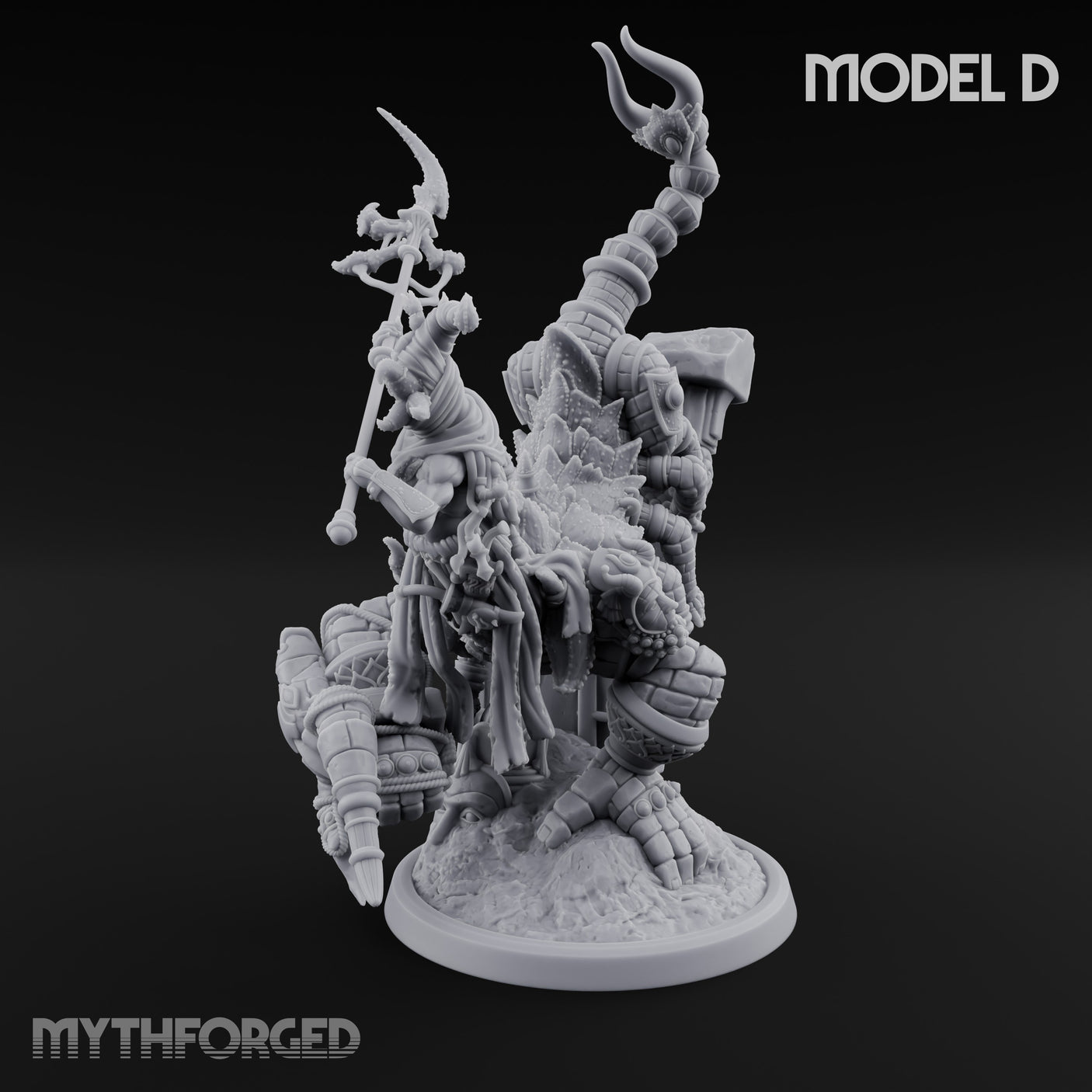 Ruin Mounted Mace Raising Androsphinx D Miniature for Dungeons and Dragons, Pathfinder or other TTRPGs