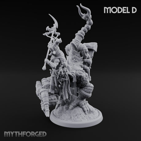 Ruin Mounted Mace Raising Androsphinx D Miniature for Dungeons and Dragons, Pathfinder or other TTRPGs