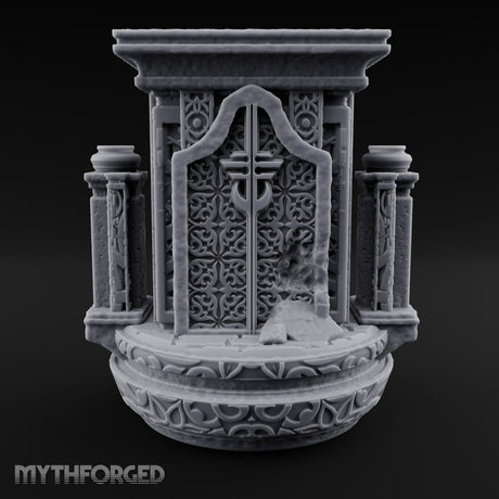 Doors Sealed, Pillars Still Praying Ornate Temple Gate Ruin A