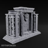 Doors Sealed, Pillars Still Praying Ornate Temple Gate Ruins — B