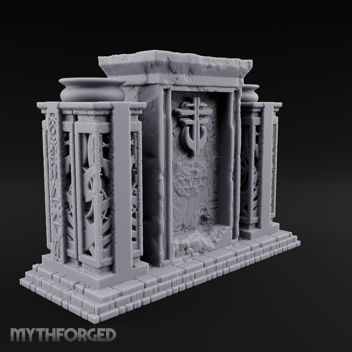Doors Sealed, Pillars Still Praying Ornate Temple Gate Ruin B