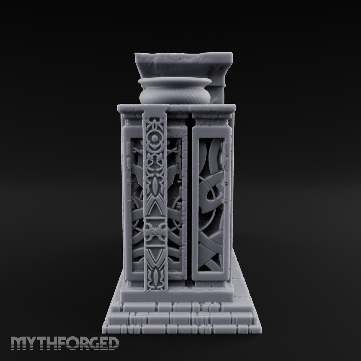 Doors Sealed, Pillars Still Praying Ornate Temple Gate Ruins — B