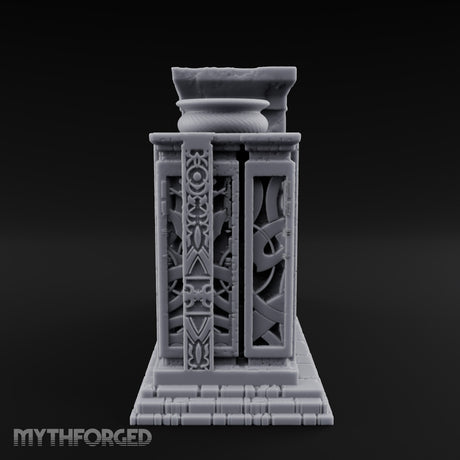 Doors Sealed, Pillars Still Praying Ornate Temple Gate Ruin B
