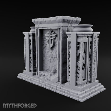 Doors Sealed, Pillars Still Praying Ornate Temple Gate Ruin B