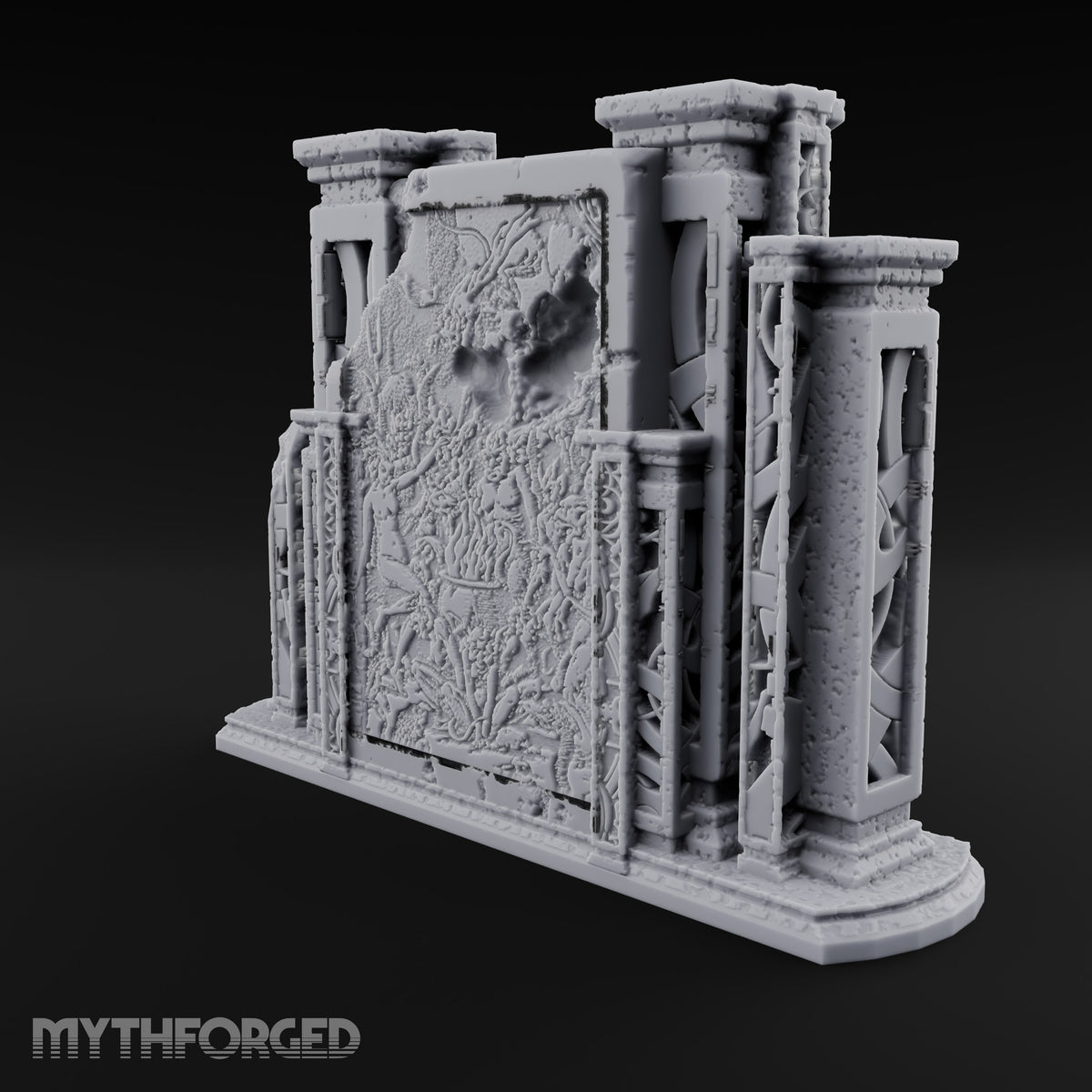Doors Sealed, Pillars Still Praying Ornate Temple Gate Ruin E
