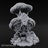 Rune-Carved Face-Bearing Ancient Wood Shrine Miniature for Dungeons and Dragons, Pathfinder or other TTRPGs