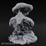 Rune-Carved Face-Bearing Ancient Wood Shrine Miniature for Dungeons and Dragons, Pathfinder or other TTRPGs