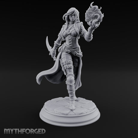 Rune Orb Conjuring Human Warlock Miniature for Dungeons and Dragons, Pathfinder or other TTRPGs