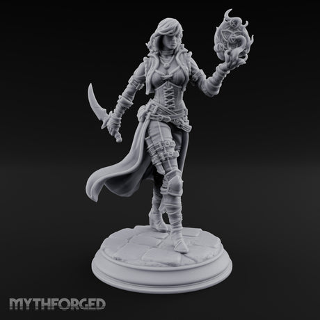 Rune Orb Conjuring Human Warlock Miniature for Dungeons and Dragons, Pathfinder or other TTRPGs