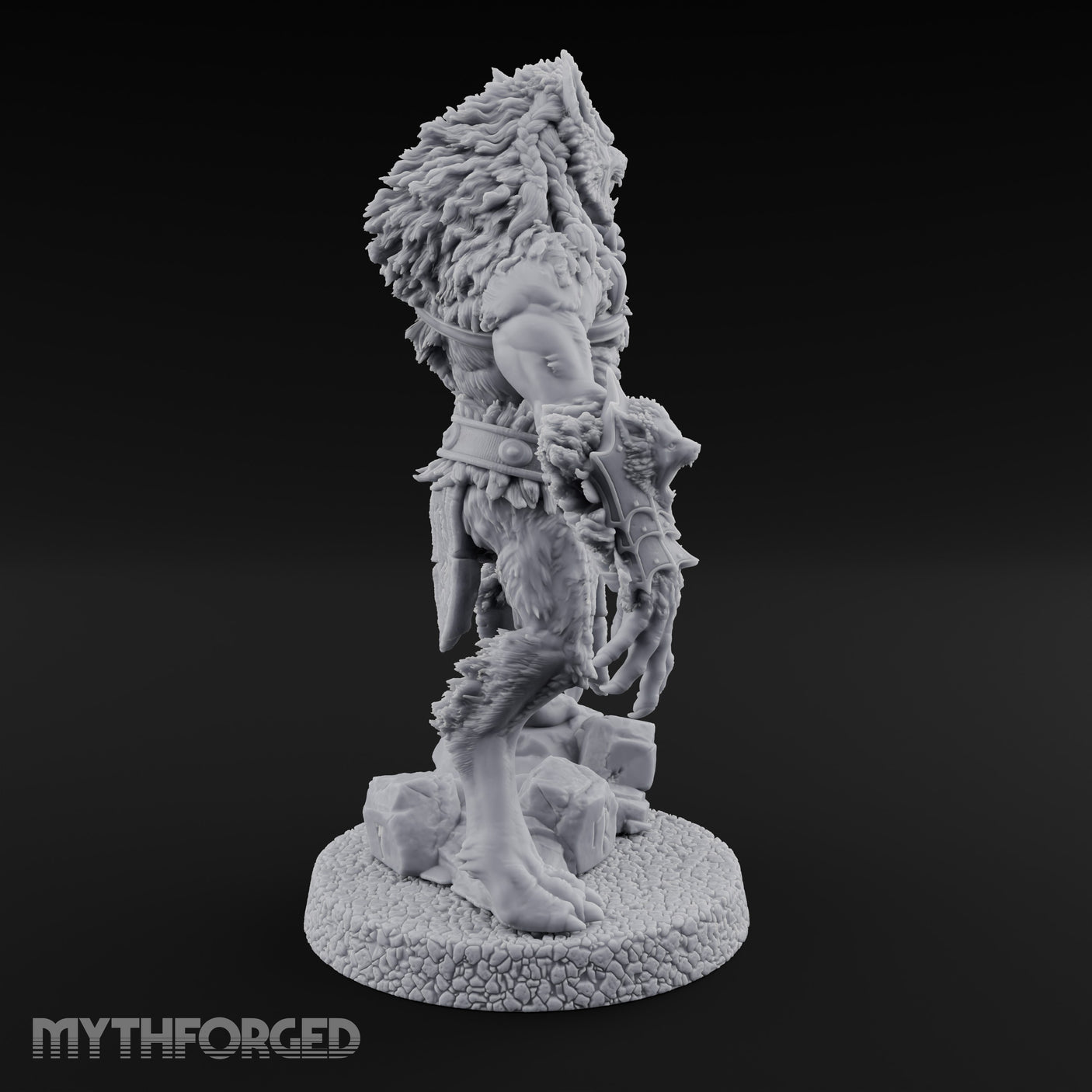 Rune Sword Planting Werewolf Alpha Miniature for Dungeons and Dragons, Pathfinder or other TTRPGs