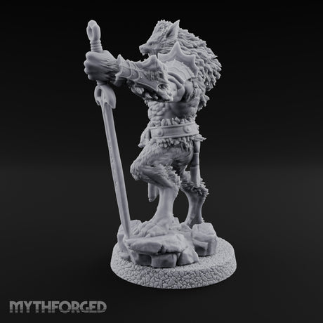 Rune Sword Planting Werewolf Alpha Miniature for Dungeons and Dragons, Pathfinder or other TTRPGs