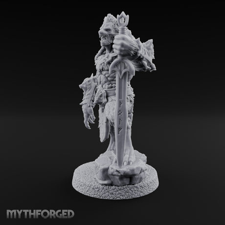 Rune Sword Planting Werewolf Alpha Miniature for Dungeons and Dragons, Pathfinder or other TTRPGs