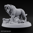 Fangs Bared Triumphant Smilodon Beast Miniature for Dungeons and Dragons, Pathfinder or other TTRPGs