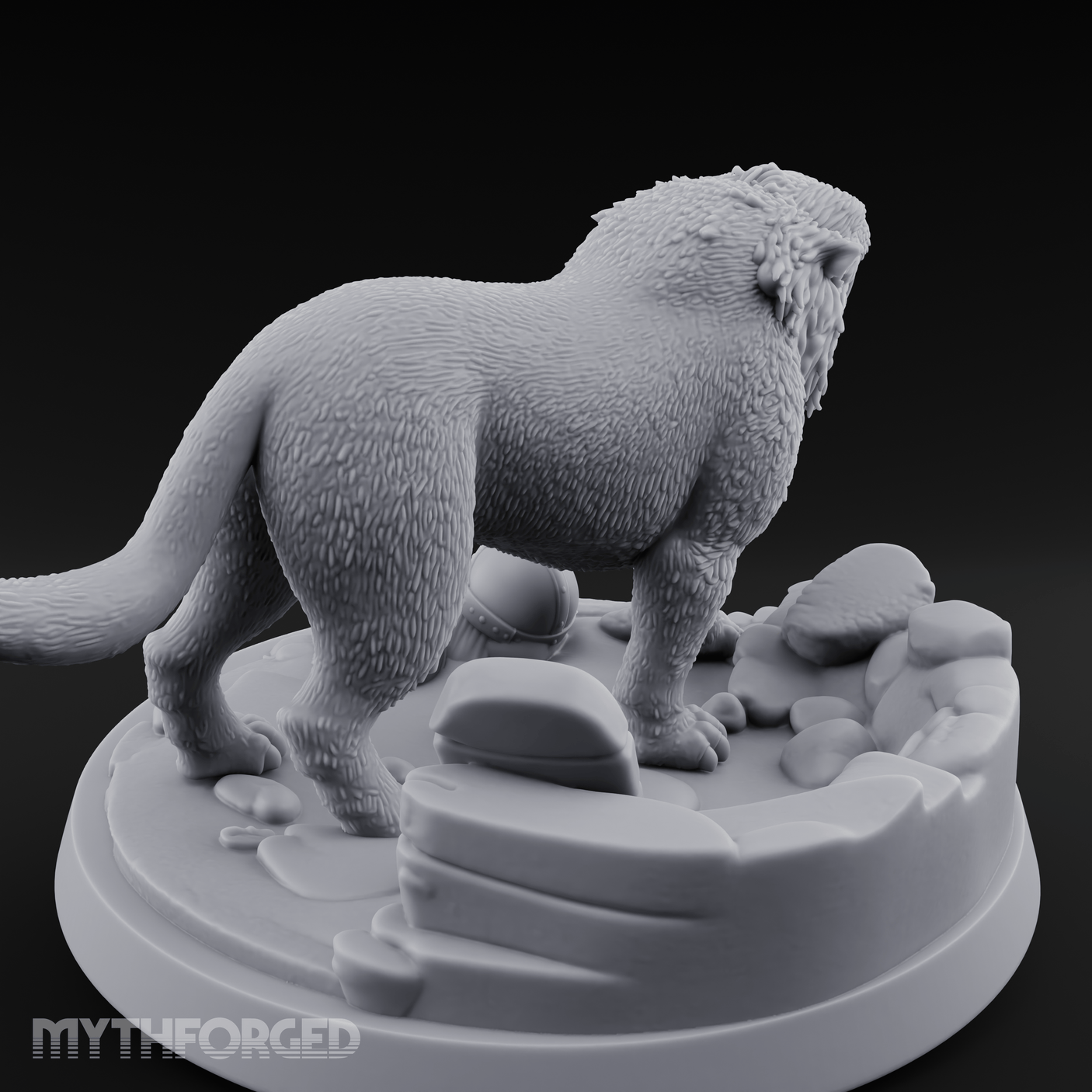Fangs Bared Triumphant Smilodon Beast Miniature for Dungeons and Dragons, Pathfinder or other TTRPGs