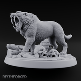 Fangs Bared Triumphant Smilodon Beast Miniature for Dungeons and Dragons, Pathfinder or other TTRPGs