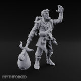 Sack Swinging Human Caravan Leader Miniature for Dungeons and Dragons, Pathfinder or other TTRPGs