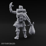 Sack Swinging Human Caravan Leader Miniature for Dungeons and Dragons, Pathfinder or other TTRPGs