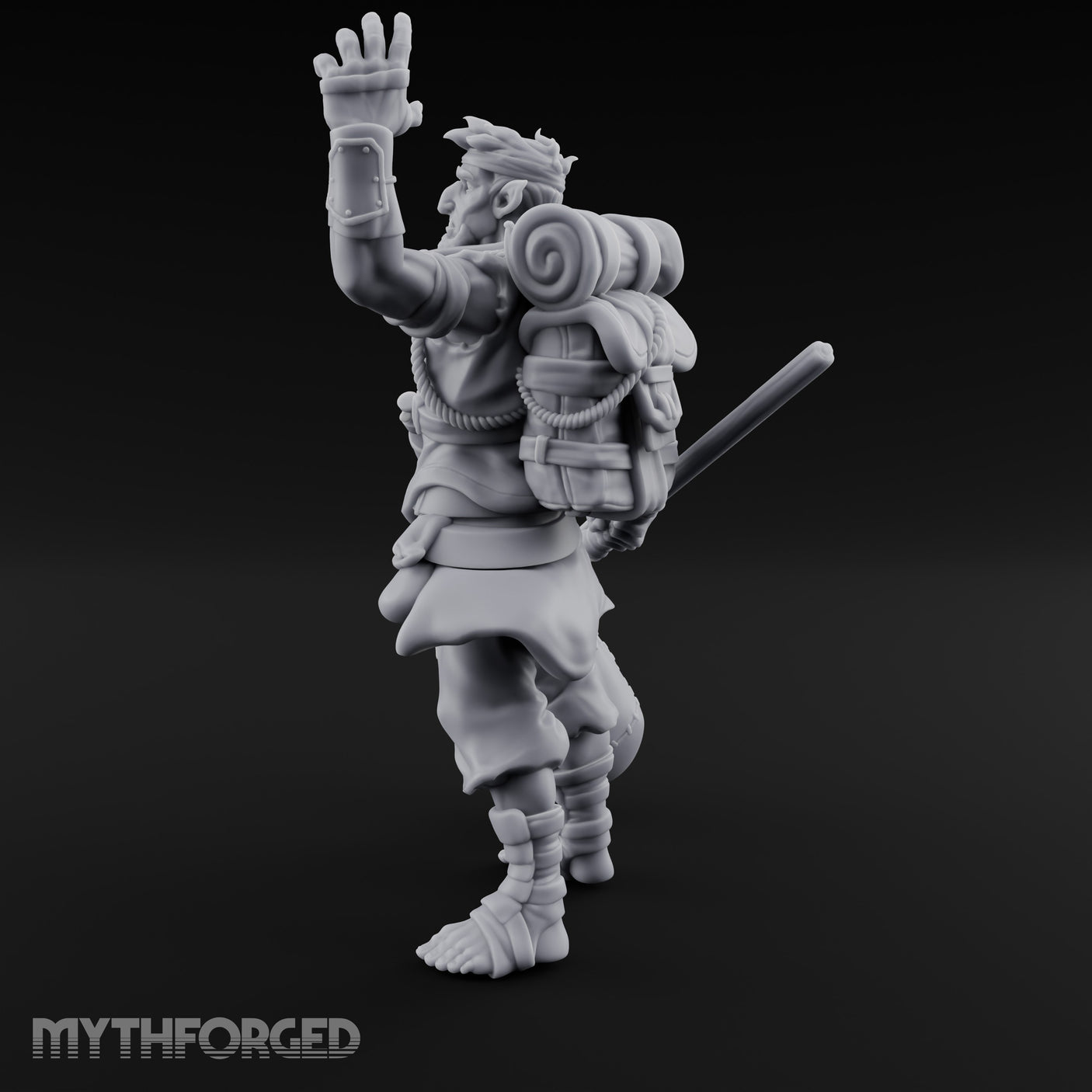 Sack Swinging Human Caravan Leader Miniature for Dungeons and Dragons, Pathfinder or other TTRPGs