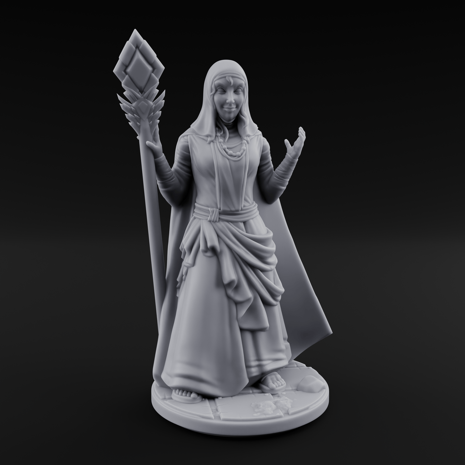Warmly Welcoming Human Priestess A Miniature for Dungeons and Dragons, Pathfinder or other TTRPGs
