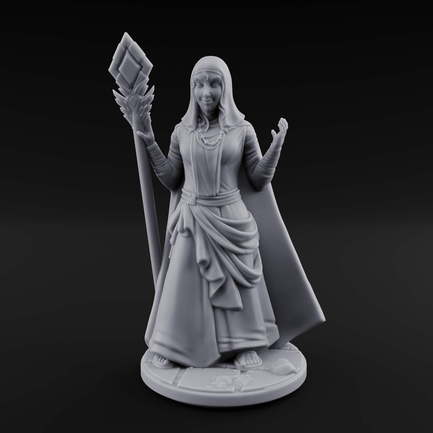 Warmly Welcoming Human Priestess A Miniature for Dungeons and Dragons, Pathfinder or other TTRPGs